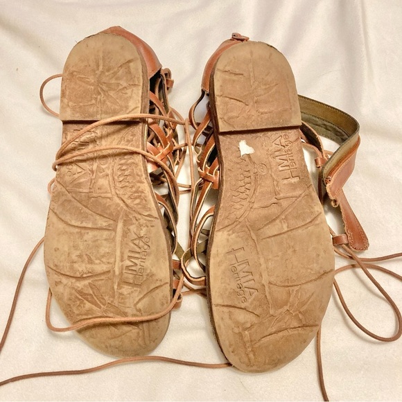 Mia Heritage Lenora Womens 9 Gladiator Sandal Light Brown Festival Lace Up - Picture 5 of 7